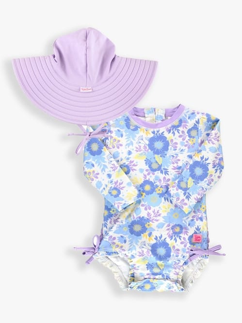 Pristine Blooms One Piece & Lavender Hat Set image 2