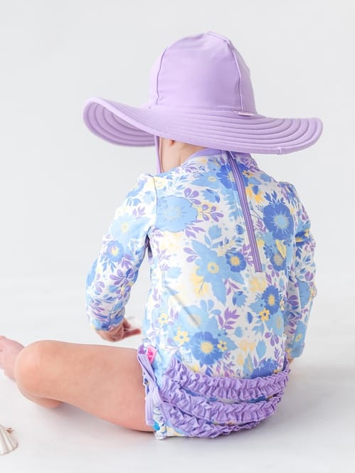 Pristine Blooms One Piece & Lavender Hat Set image 3