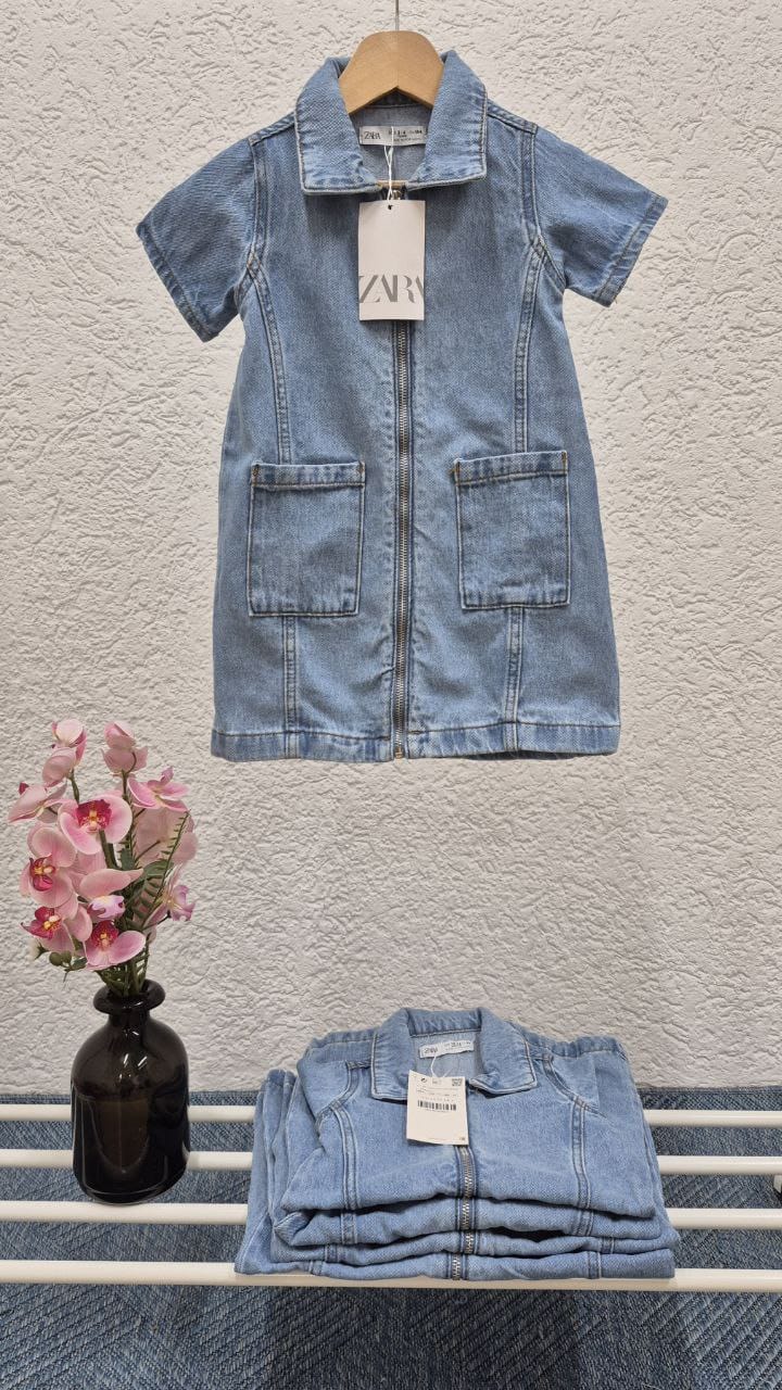 Girls Denim Dress -Light blue Jeans image 0
