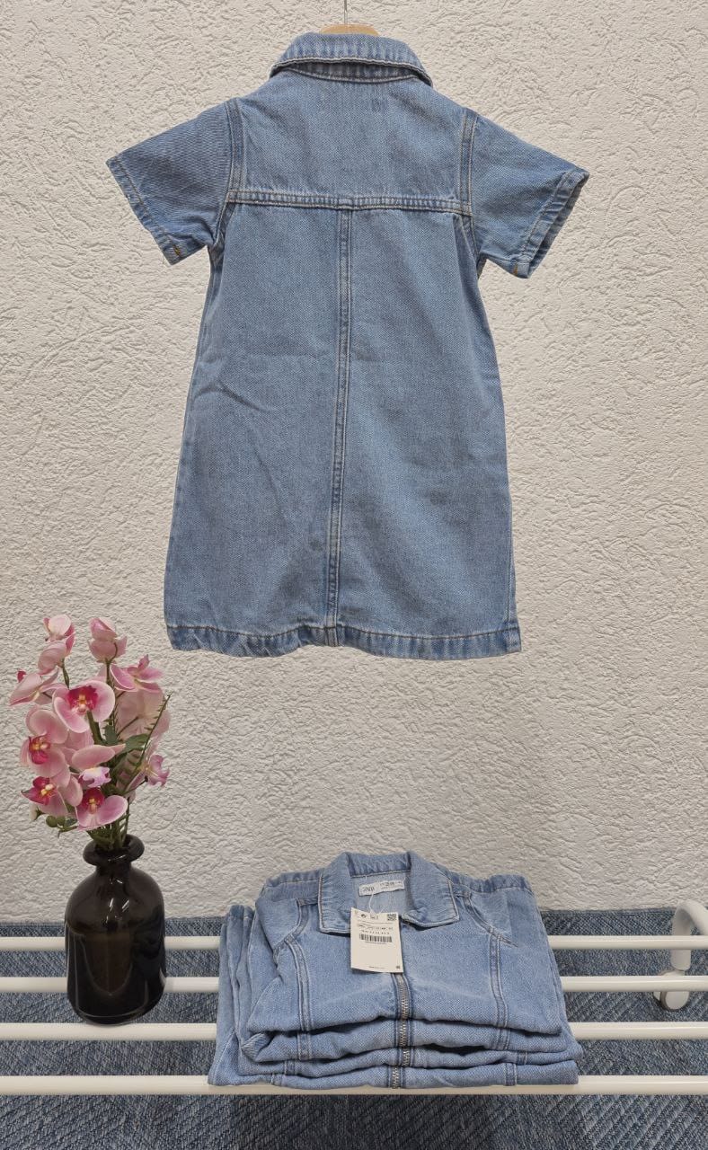 Girls Denim Dress -Light blue Jeans image 3