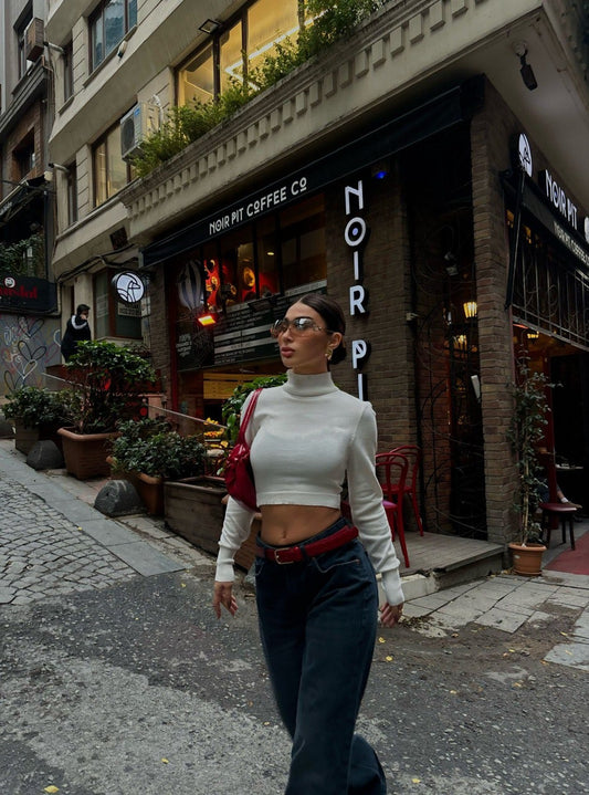 turtle neck crop top image 0