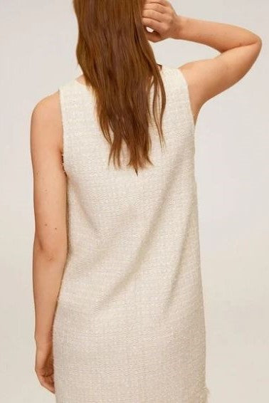 Mango Cream Off White Tweed Dress image 1