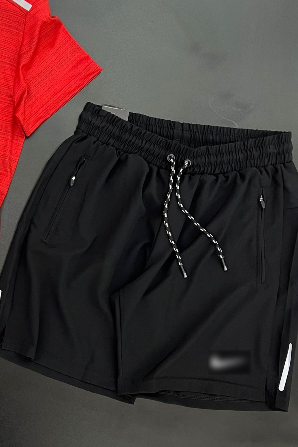 Red Tee & Black Track Shorts Set image 1