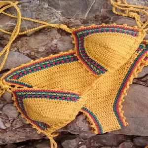 Color Block Crochet Bikini Set image 0