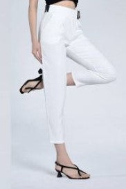 Elegant Belted White Pants image 1