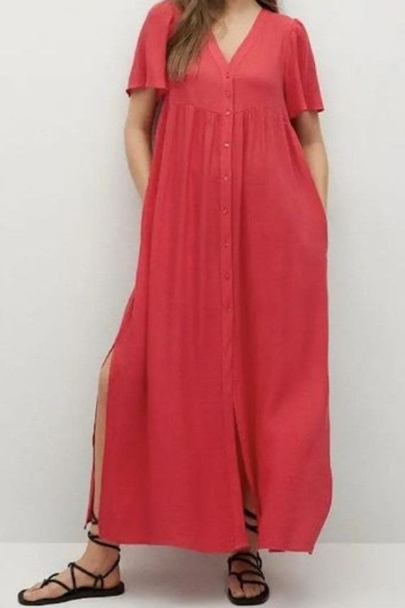 Long Slit Button Up Dress image 1