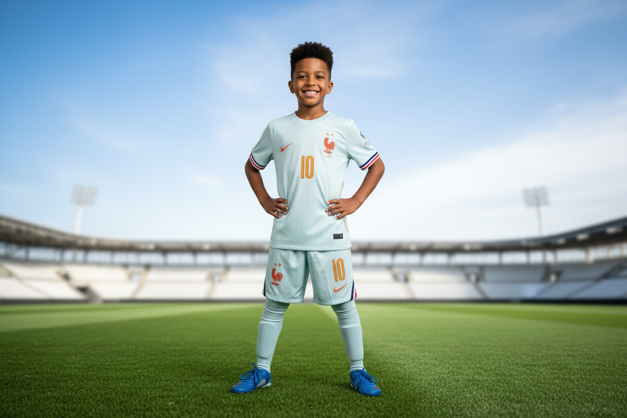 Boy wearing France Nike football kit number 10