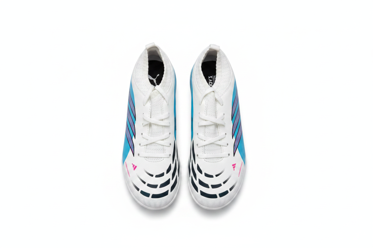 Puma football cleats white teal pink product shot