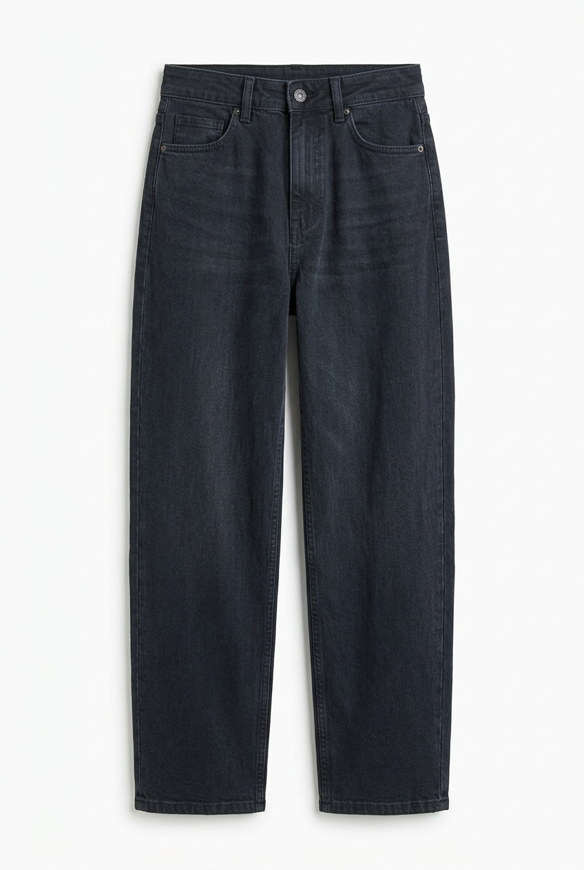 Front view of charcoal wide-leg pants on a white background