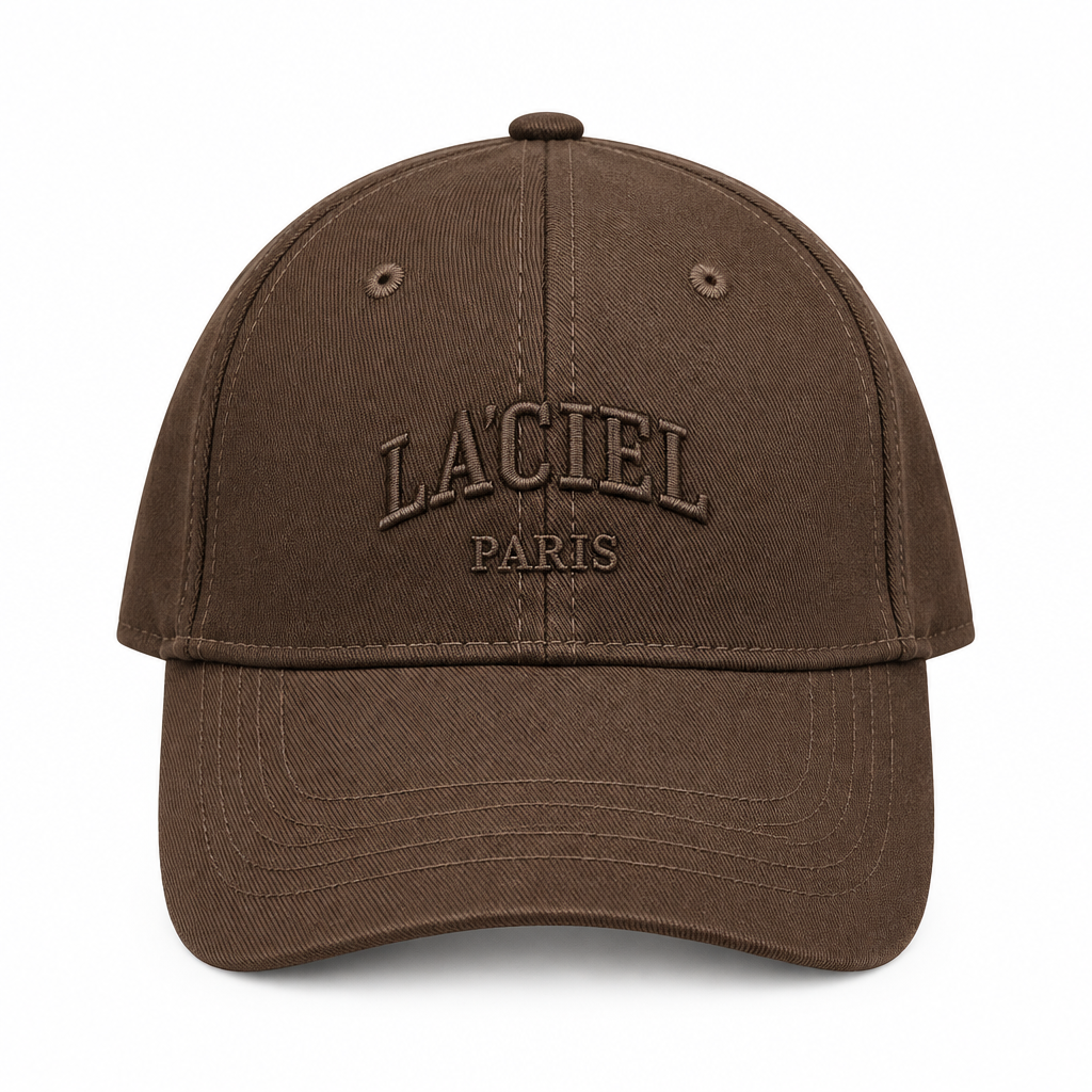La'ciel Paris Brown Baseball Cap on white background