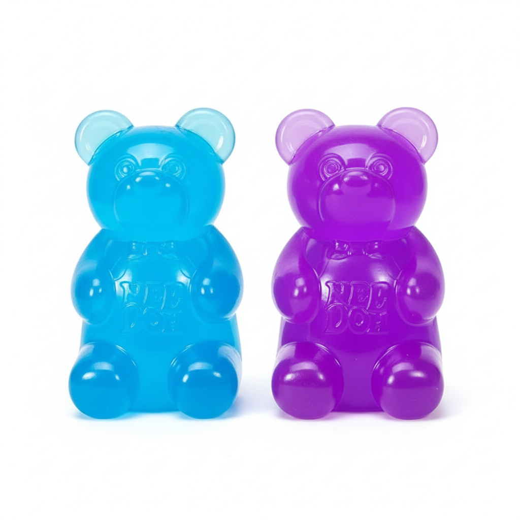 Nee Doh Gummy Bear Blue and Purple - White Background