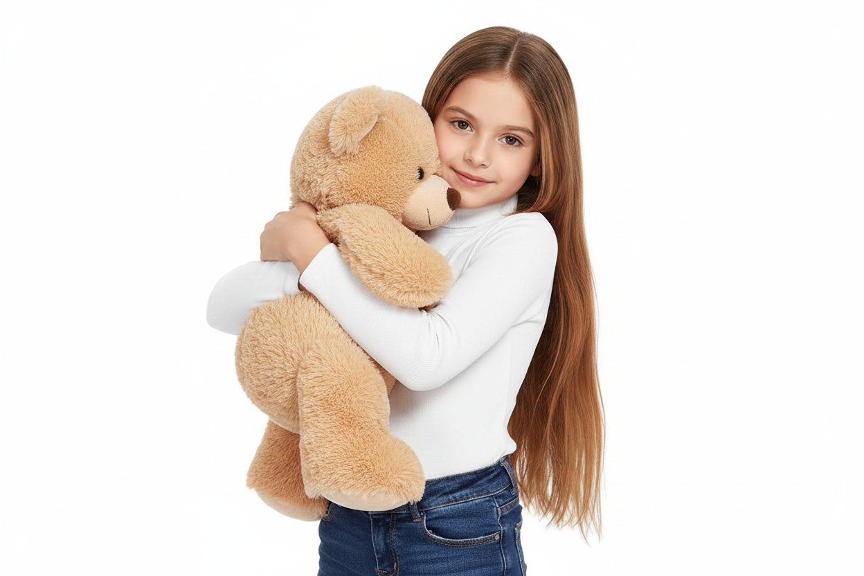 Kids' White Ribbed Turtleneck – Hugging Bear