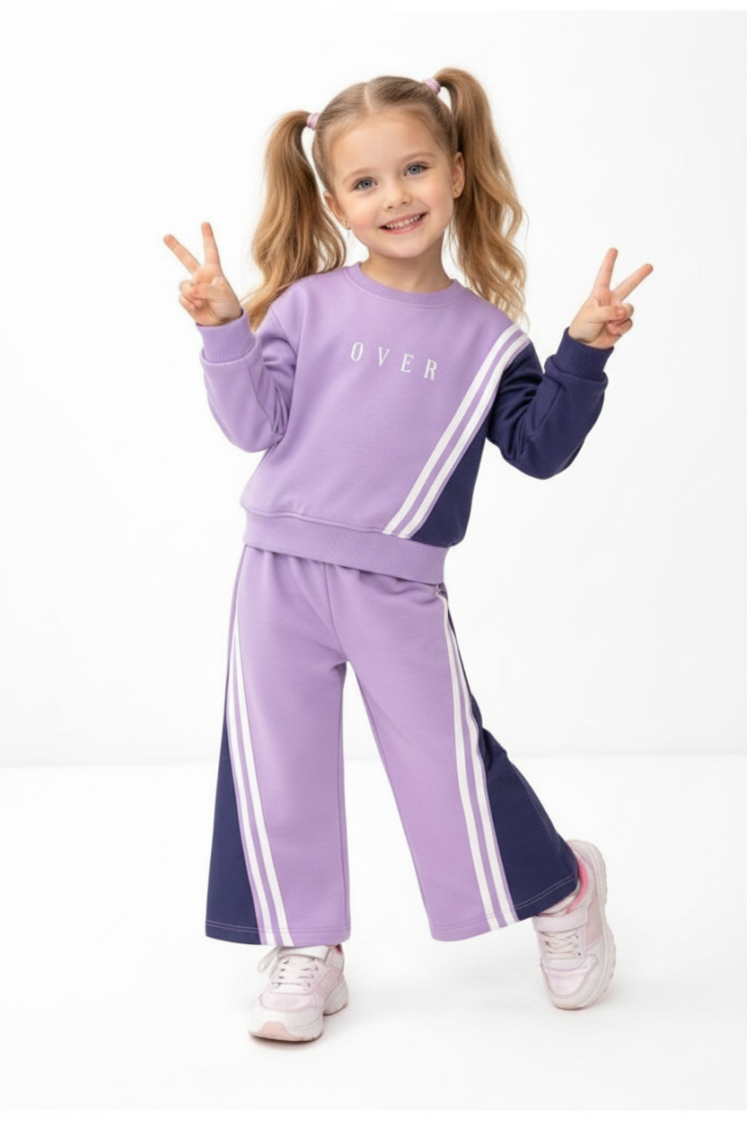Purple Colorblock Set - Girl Model