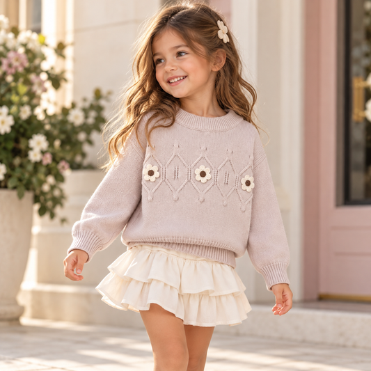 Toddler Girls’ Daisy Knit Sweater