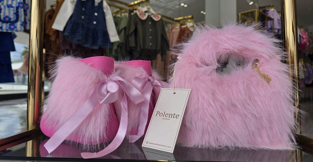 Fur boots + handbag for your little ones
