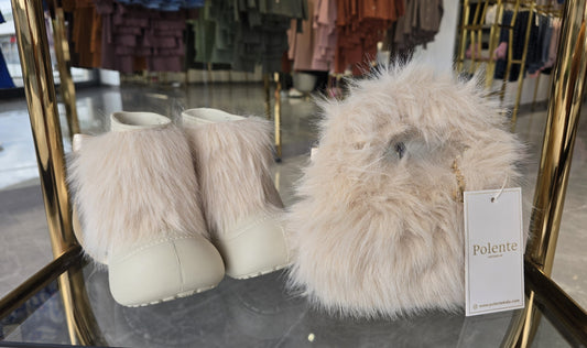 Fur boots + handbag for your little ones