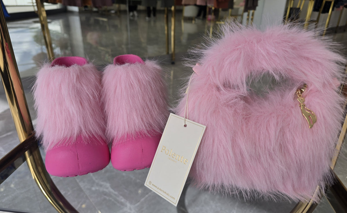 Fur boots + handbag for your little ones