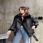Fur Shearling Black Coat