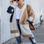 Multicolor Longline Knitted Cardigan