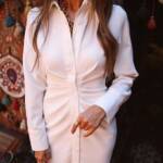Pu Buttoned Midi Dress - Image 2