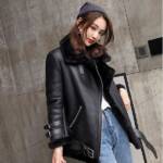 Fur Shearling Black Coat - Image 2