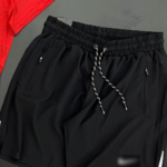 ⁦Red Tee & Black Track Shorts Set⁩ - الصورة ⁦2⁩