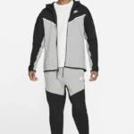 Tech Fleece Black & Grey Color Block Zip Up Hoodie With Joggers - Image 4
