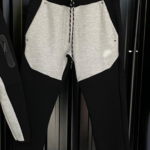 Tech Fleece Black & Grey Color Block Zip Up Hoodie With Joggers - Image 3