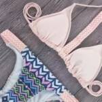 Push Up Padded Printed Braid Swim Suit