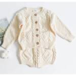⁦Knit Sweater Cardigan and Shorts- Beige⁩ - الصورة ⁦2⁩