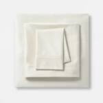 ⁦Solid Performance 400 Thread Count Sheet Set - Threshold Full Sour Cream⁩ - الصورة ⁦2⁩