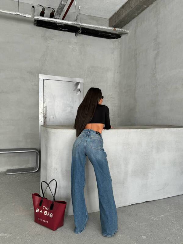 Washed Denim Wide Leg High Waist - Image 2