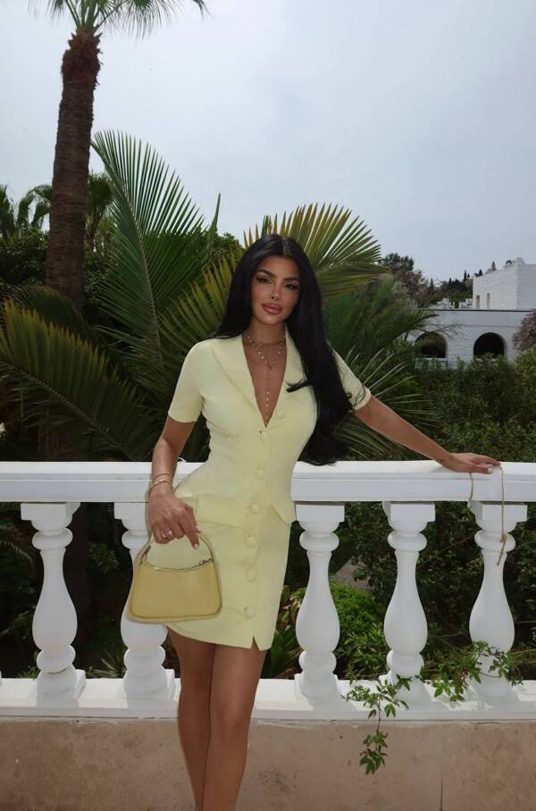 Pale Yellow Blazer dress