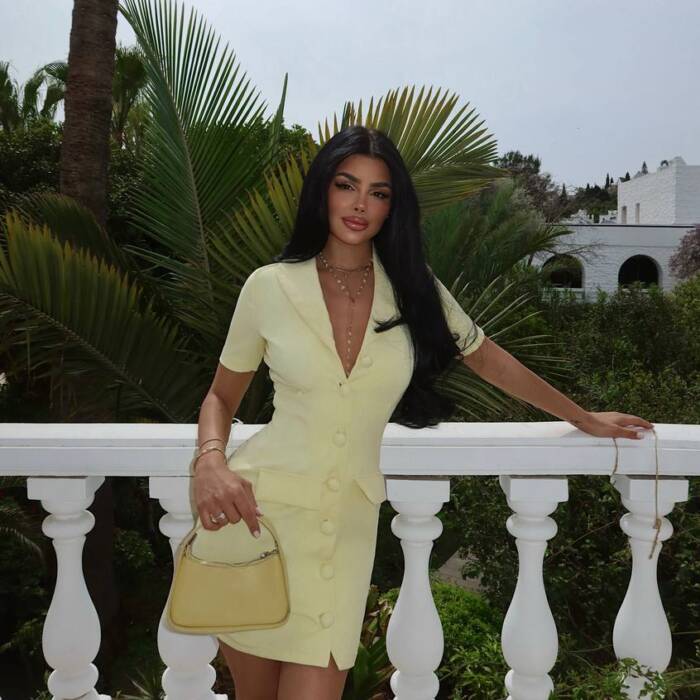 Pale Yellow Blazer dress
