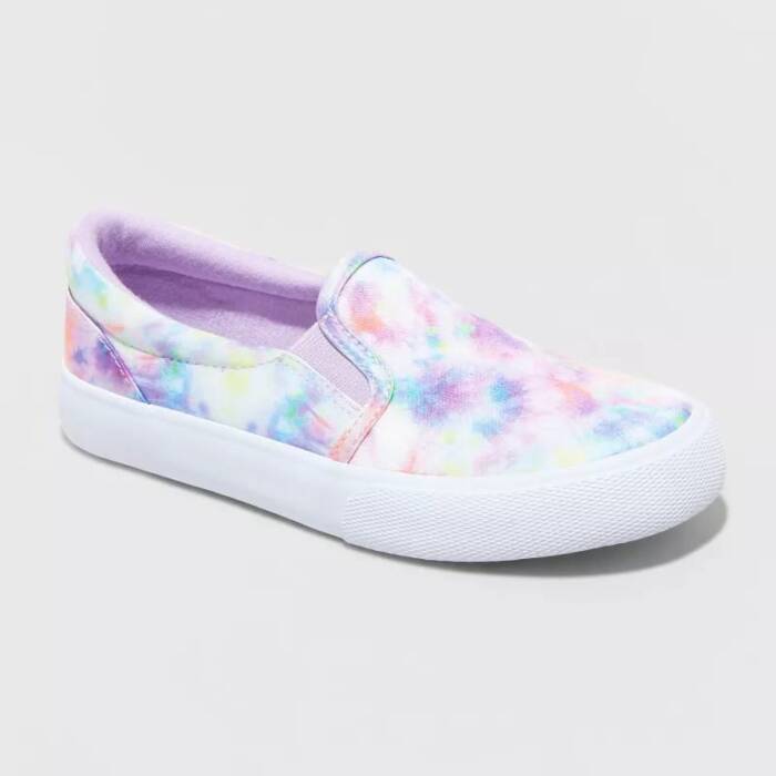 Girls Sariah Striped Speckle Print Slip-On Sneakers