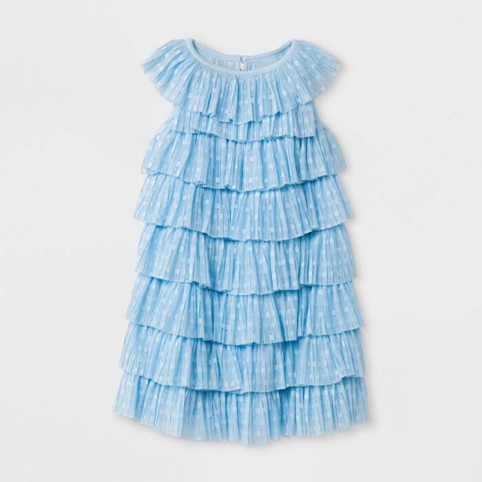 Blue Ruffle Todler Dress