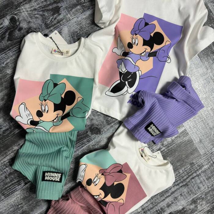 Girl's cotton minnie mouse set