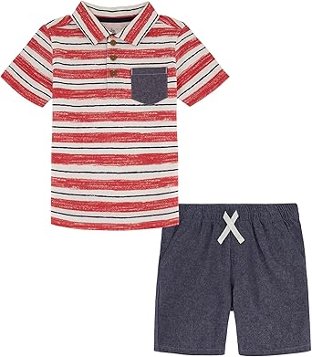 Kids Headquarters boys 2 Pieces Short Set - Print Chambray