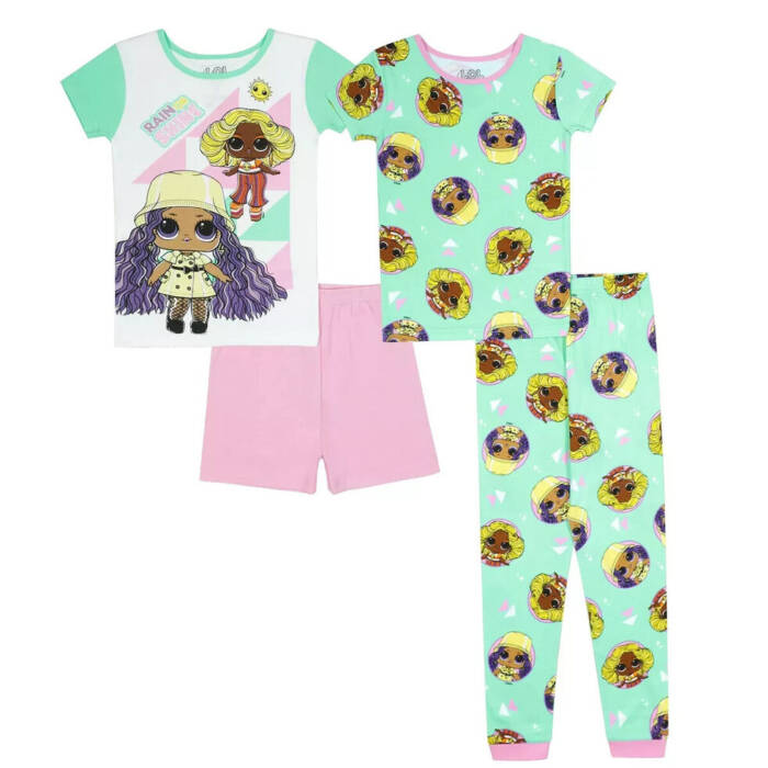 NEW W TAGS Lol Surprise! Little Girls Crewneck Pajamas Set, 4 Piece